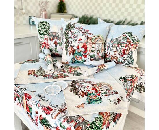 Скатертина гобеленова 137х180 LiMaSo (VILLAGE-180), Тип: скатертини, Основний колір: зелений, Форма скатертини: прямокутна, Розмір: 137x180, зображення 6