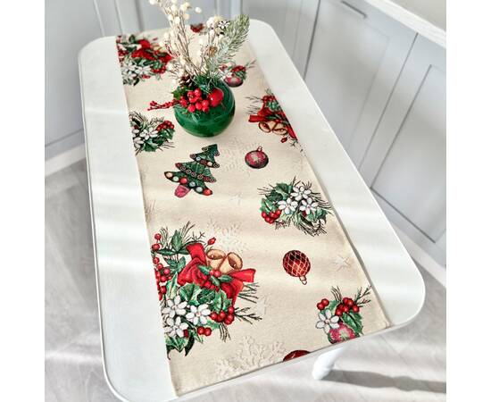 Гобеленова доріжка на стіл 37х100 LiMaSo (CABETO-37), Тип: дорожки (раннеры), Цвет: красный, Форма скатерти: прямоугольная, Размер: 37x100, изображение 3