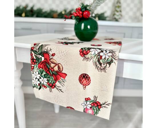 Гобеленова доріжка на стіл 37х100 LiMaSo (CABETO-37), Тип: дорожки (раннеры), Цвет: красный, Форма скатерти: прямоугольная, Размер: 37x100, изображение 4