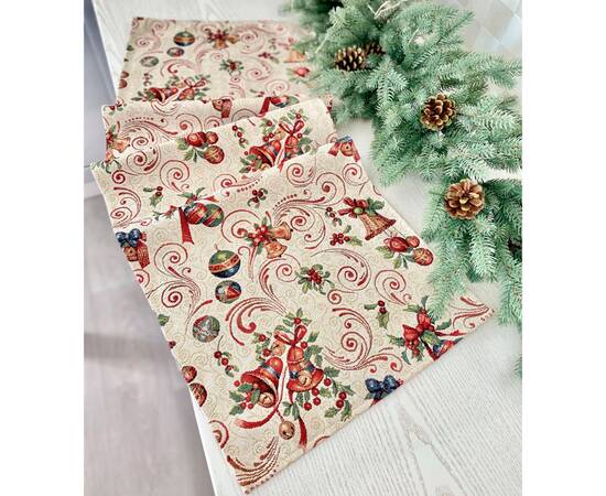 Гобеленова доріжка на стіл 45х140 LiMaSo (MIRRA-45), Тип: доріжки (раннери), Основний колір: червоний, Форма скатертини: прямокутна, Розмір: 45x140, зображення 3