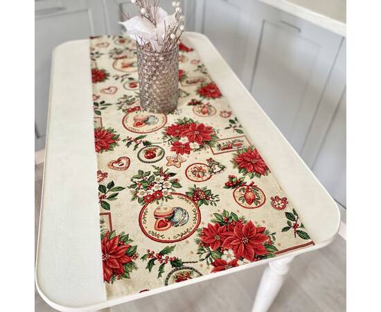 Гобеленова доріжка на стіл 37х100 LiMaSo (NAT-37), Тип: дорожки (раннеры), Цвет: красный, Форма скатерти: прямоугольная, Размер: 37x100, изображение 3