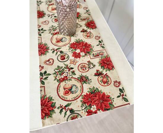 Гобеленова доріжка на стіл 45х140 LiMaSo (NAT-45), Тип: доріжки (раннери), Основний колір: червоний, Форма скатертини: прямокутна, Розмір: 45x140, зображення 4