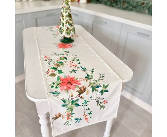 Доріжка з водовідштовхуючим покриттям 40х155 LiMaSo (NAVIDAD107-40), Тип: дорожки (раннеры), Цвет: красный, Форма скатерти: прямоугольная, Размер: 40x154, изображение 3