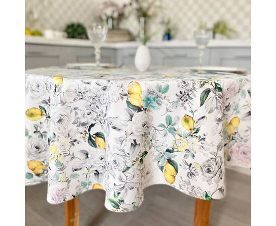 Скатертина з водовідштовхуючим покриттям O155 LiMaSo (MAITE-155D), Тип: скатертини, Основний колір: жовтий, Форма скатертини: кругла, Розмір: Ø155, зображення 3