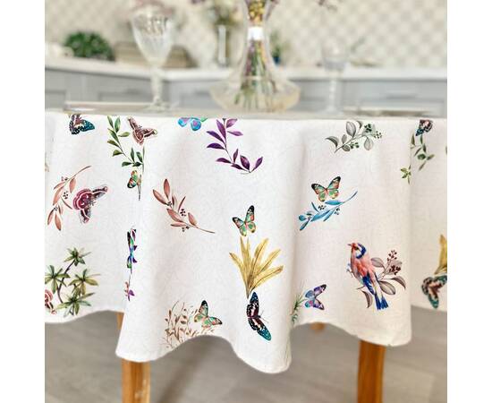 Скатертина з водовідштовхуючим покриттям O155 LiMaSo (TIKAL-155D), Тип: скатерти, Цвет: коричневый, Форма скатерти: круглая, Размер: Ø155, изображение 3