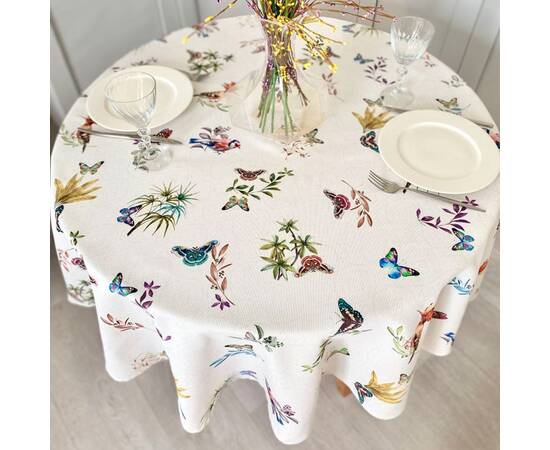 Скатертина з водовідштовхуючим покриттям O155 LiMaSo (TIKAL-155D), Тип: скатерти, Цвет: коричневый, Форма скатерти: круглая, Размер: Ø155, изображение 4