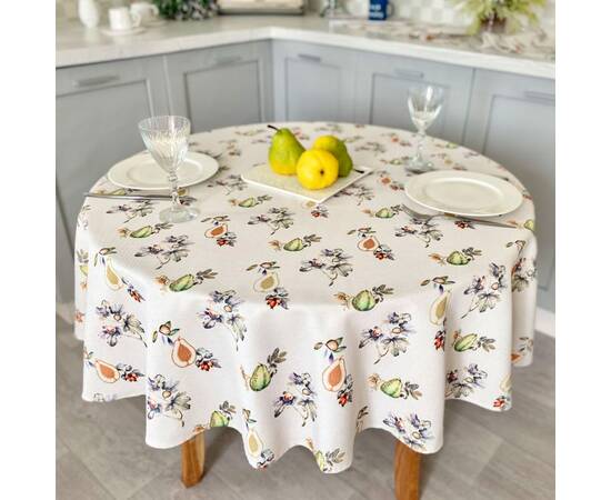 Скатертина з водовідштовхуючим покриттям O155 LiMaSo (JULIA-155D), Тип: скатерти, Цвет: зеленый, Форма скатерти: круглая, Размер: Ø155, изображение 2