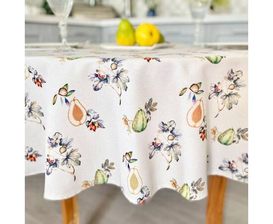 Скатертина з водовідштовхуючим покриттям O155 LiMaSo (JULIA-155D), Тип: скатерти, Цвет: зеленый, Форма скатерти: круглая, Размер: Ø155, изображение 3