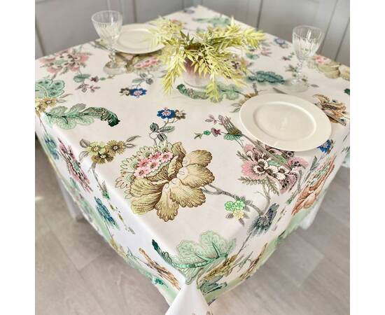 Скатертина з водовідштовхуючим покриттям 150х150 LiMaSo (MANTEL ARYA-150), Тип: скатерти, Цвет: зеленый, Форма скатерти: квадратная, Размер: 150x150, изображение 5