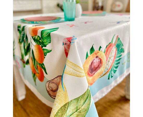 Скатертина з водовідштовхуючим покриттям 145x200 LiMaSo (MANTEL FRUTA-200), Тип: скатертини, Основний колір: зелений, Форма скатертини: прямокутна, Розмір: 145x200, зображення 4
