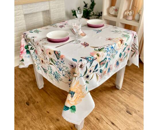 Скатертина з водовідштовхуючим покриттям 145x145 LiMaSo (MANTEL NAPOLES-145), Тип: скатерти, Цвет: розовый, Форма скатерти: квадратная, Размер: 145x145, изображение 3