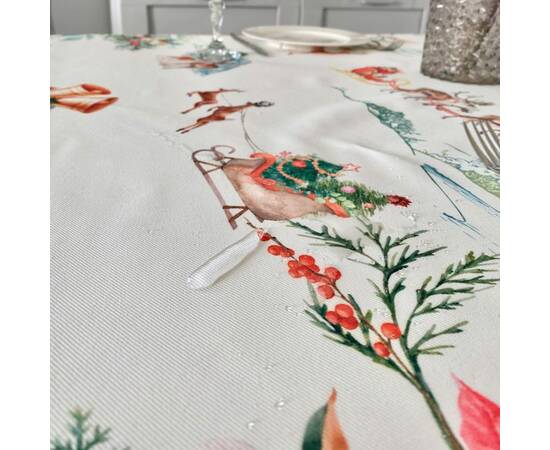 Скатертина з водовідштовхуючим покриттям 150х150 LiMaSo (NAVIDAD106-150), Тип: скатерти, Цвет: зеленый, Форма скатерти: квадратная, Размер: 150x150, изображение 6