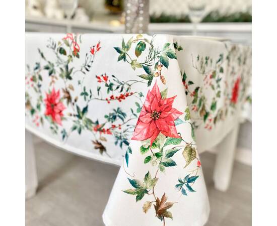 Скатертина з водовідштовхуючим покриттям 150х150 LiMaSo (NAVIDAD107-150), Тип: скатерти, Цвет: красный, Форма скатерти: квадратная, Размер: 150x150, изображение 4