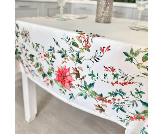 Скатертина з водовідштовхуючим покриттям 150х150 LiMaSo (NAVIDAD107-150), Тип: скатерти, Цвет: красный, Форма скатерти: квадратная, Размер: 150x150, изображение 5