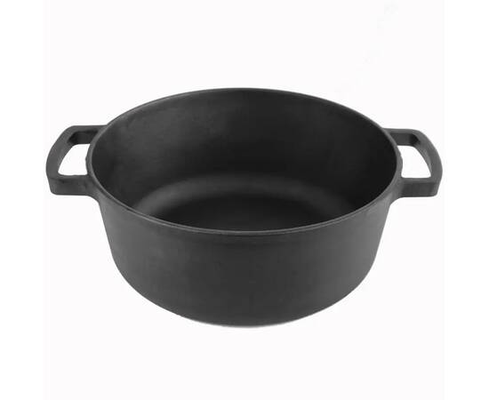 Каструля чавунна з чавунною кришкою-сковородою 4л Brizoll (P-4L-2), Тип: каструля, Об'єм: 4 л, Колір: чорний, зображення 2