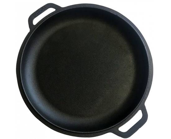 Казан туристический чугунный с чугунной крышкой - сковородой 8 л Туризм Brizoll (KT08-2), Объем казана: 8 л, Наличие крышки: с крышкой-сковородой, изображение 2