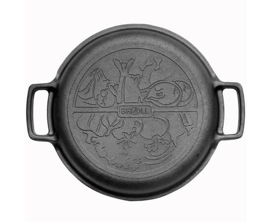 Крышка - сковорода чугунная 240 мм (для M2460U, M2460P, P-4-L) Brizoll (A240KS), Диаметр: 24 см, изображение 2