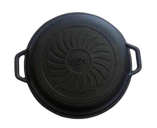 Крышка - сковорода чугунная 280 мм (для P-6-L, M2860U, W28, KA04) Brizoll (A280KS), Диаметр: 28 см, изображение 2