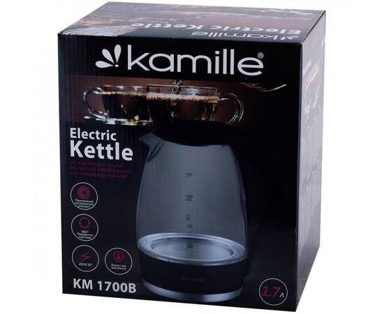Чайник 1,5л електричний з синім LED підсвічуванням Kamille (1700B), зображення 7