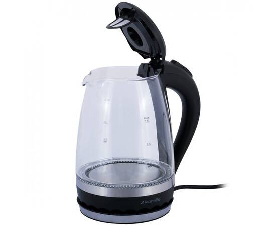 Чайник 1,5л електричний з синім LED підсвічуванням Kamille (1701B), зображення 2