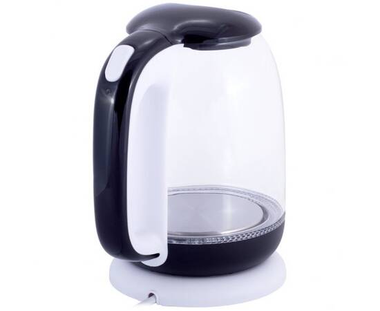 Чайник 1,7л электрический из боросиликатного стекла, бело-чёрный Kamille (1720B), изображение 2
