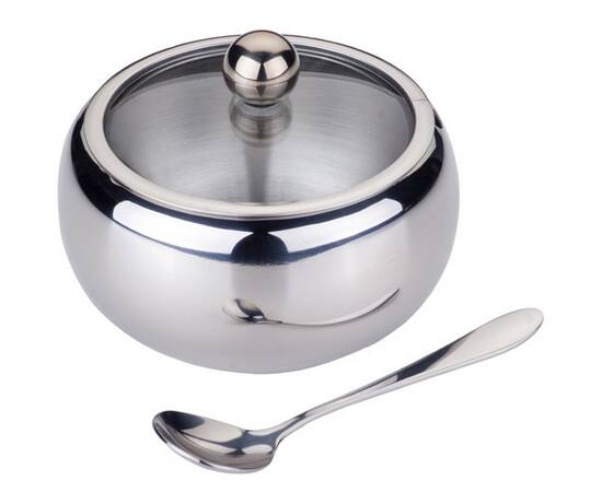 Цукорниця 460 мл з ложечкою та скляною кришкою Kamille (7002), зображення 2