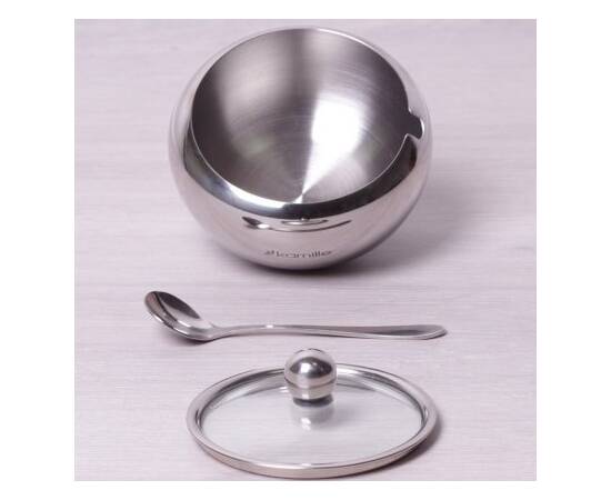 Цукорниця 460 мл з ложечкою та скляною кришкою Kamille (7002), зображення 3