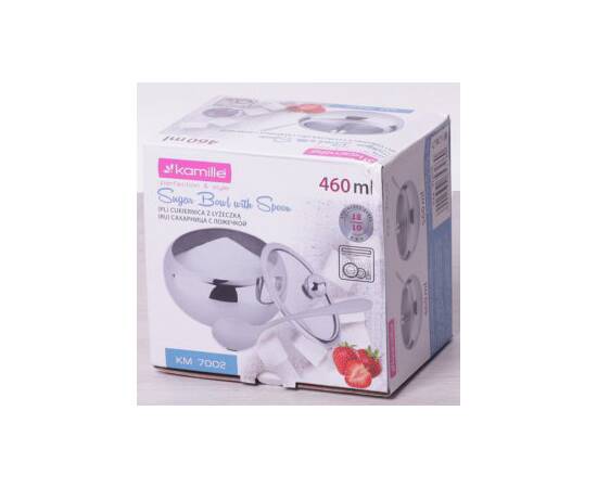 Цукорниця 460 мл з ложечкою та скляною кришкою Kamille (7002), зображення 4