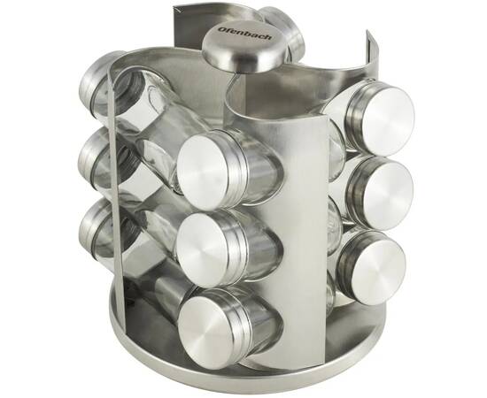Набір ємностей для спецій на круглій підставці 12шт Ofenbach (101000), зображення 2