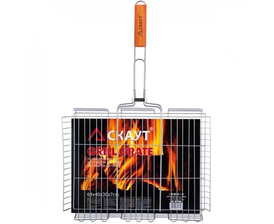 Решітка для гриля глибока 31x25x6см з дерев'яною ручкою Скаут (704), зображення 4