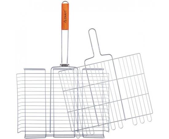 Решітка для гриля глибока 42,5x32x7 см з дерев'яною ручкою Скаут (706), зображення 2