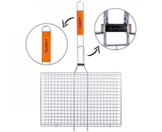 Решетка для овощей 40x26x2 см с деревянной ручкой Скаут (716), изображение 3