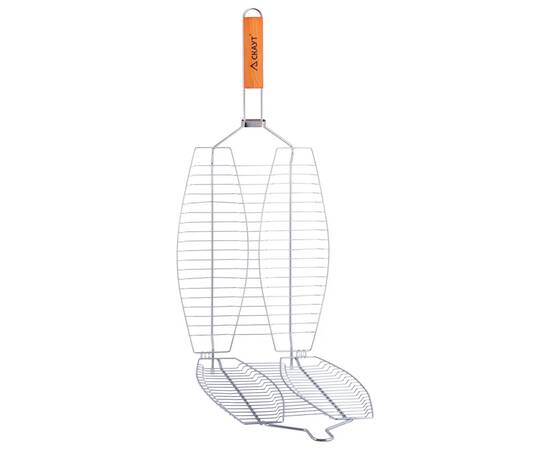 Решітка для риби 27x35,5x3 см з дерев'яною ручкою Скаут (709), зображення 2