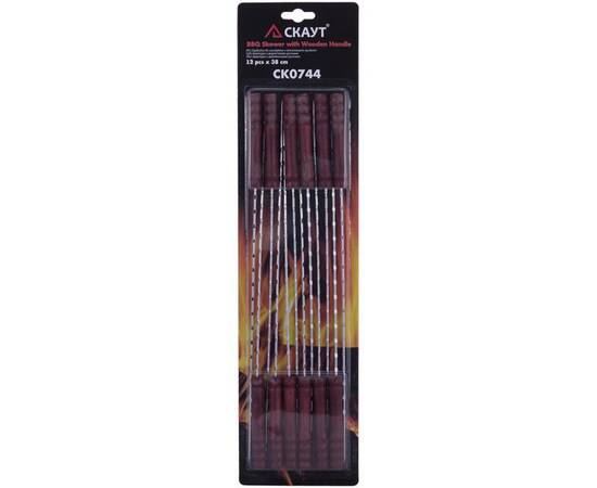 Шампури 12шт 38x0,25 см з дерев'яною ручкою Скаут (744), зображення 2