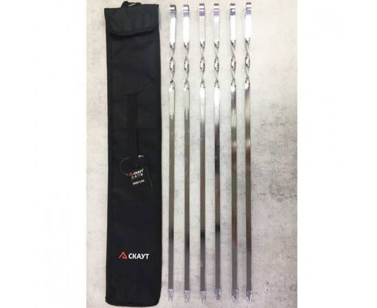 Шампури плоскі 6шт 44,5x1 см (в комплекті чохол) Скаут (0711А), зображення 3