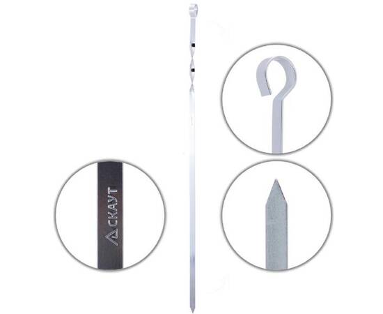 Шампури плоскі 6шт 60x1 см (в комплекті чохол) Скаут (0713А), зображення 3