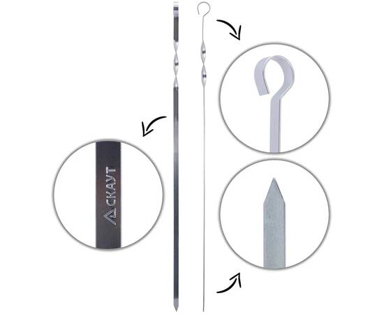 Шампури плоскі 6шт 60x1x0,1 см у спайці Скаут (730), зображення 3