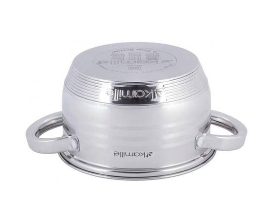 Каструля 1,5л з кришкою Kamille (4910), Тип: каструля, Об'єм: 1,5 л, Колір: срібний, зображення 3