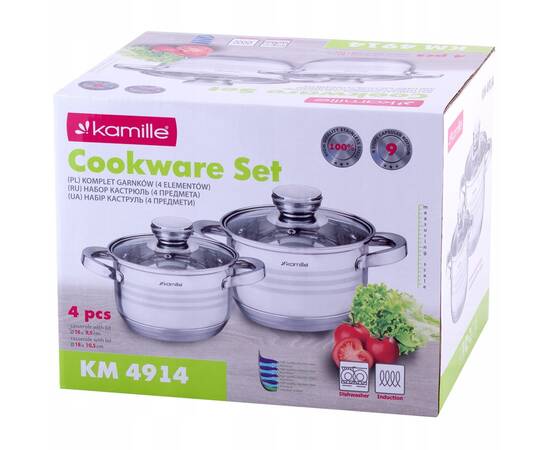 Набор кастрюль 4 предмета (1,5л, 2л) Kamille (4914), изображение 2