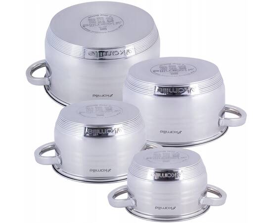 Набір каструль 8 предметів (1,5л, 2л, 3л, 5л) Kamille (4916), зображення 2