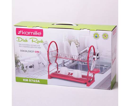 Сушарка для посуду двоярусна 53x25x37,5 см Kamille (0765A), зображення 2