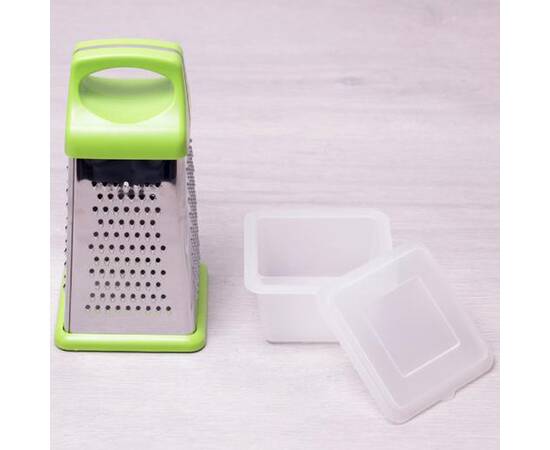 Терка 21 см , антискользящей основой и контейнером (4 типа лезвий) Kamille (7202), изображение 2