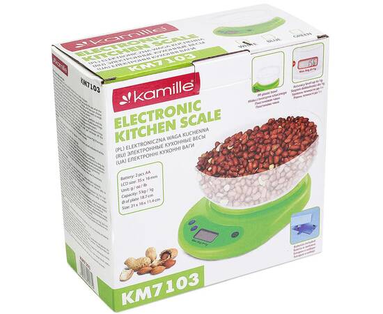 Ваги електронні кухонні 20,2x20x10 см Kamille (7103), зображення 4