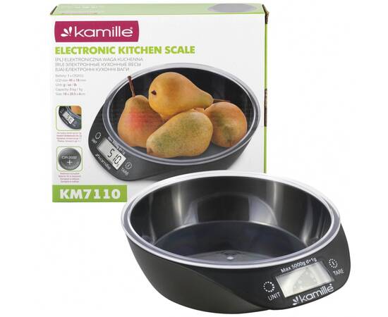 Ваги кухонні електронні 20,5x18,4x6,1 см Kamille (7110), зображення 4