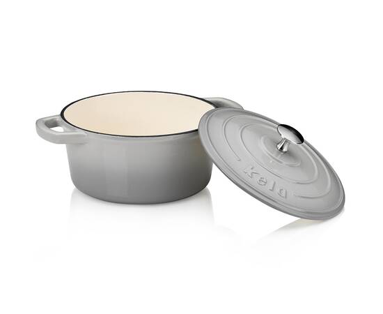 Каструля чавунна з кришкою KELA Calido 21 см, 2,5 л (12605) сіра, Тип: каструля, Об'єм: 2,5 л, Колір: сірий, зображення 2