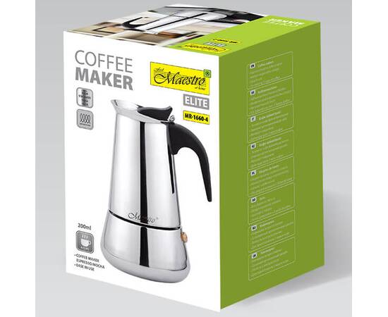 Гейзерная кофеварка 200 мл. Maestro (MR1660-4), изображение 3