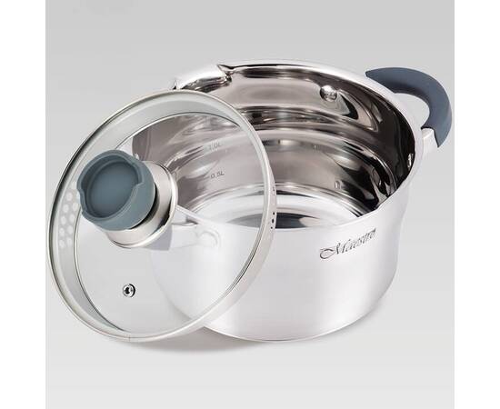 Каструля 16 см, 1,7 л Maestro (MR3507-16), Тип: каструля, Об'єм: 1,7 л, Колір: срібний, зображення 2