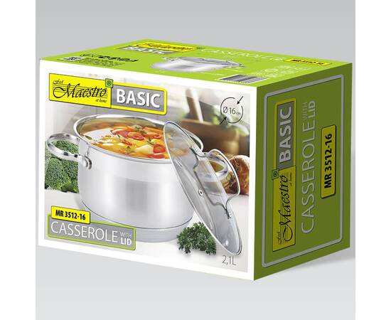 Каструля 2,1 л, Maestro (MR3512-16), Тип: каструля, Об'єм: 2,1 л, Колір: срібний, зображення 2