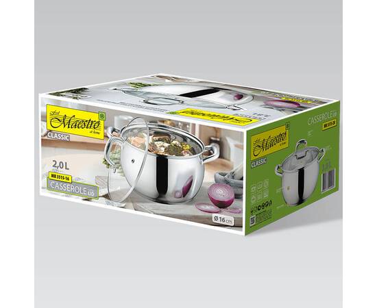 Каструля 2 л Maestro (MR3515-16), Тип: каструля, Об'єм: 2 л, Колір: срібний, зображення 2