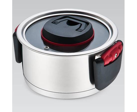 Каструля 20 см 3,2 л.з складними ручками Maestro (MR3530-20), Тип: каструля, Об'єм: 3,2 л, Колір: срібний, зображення 2